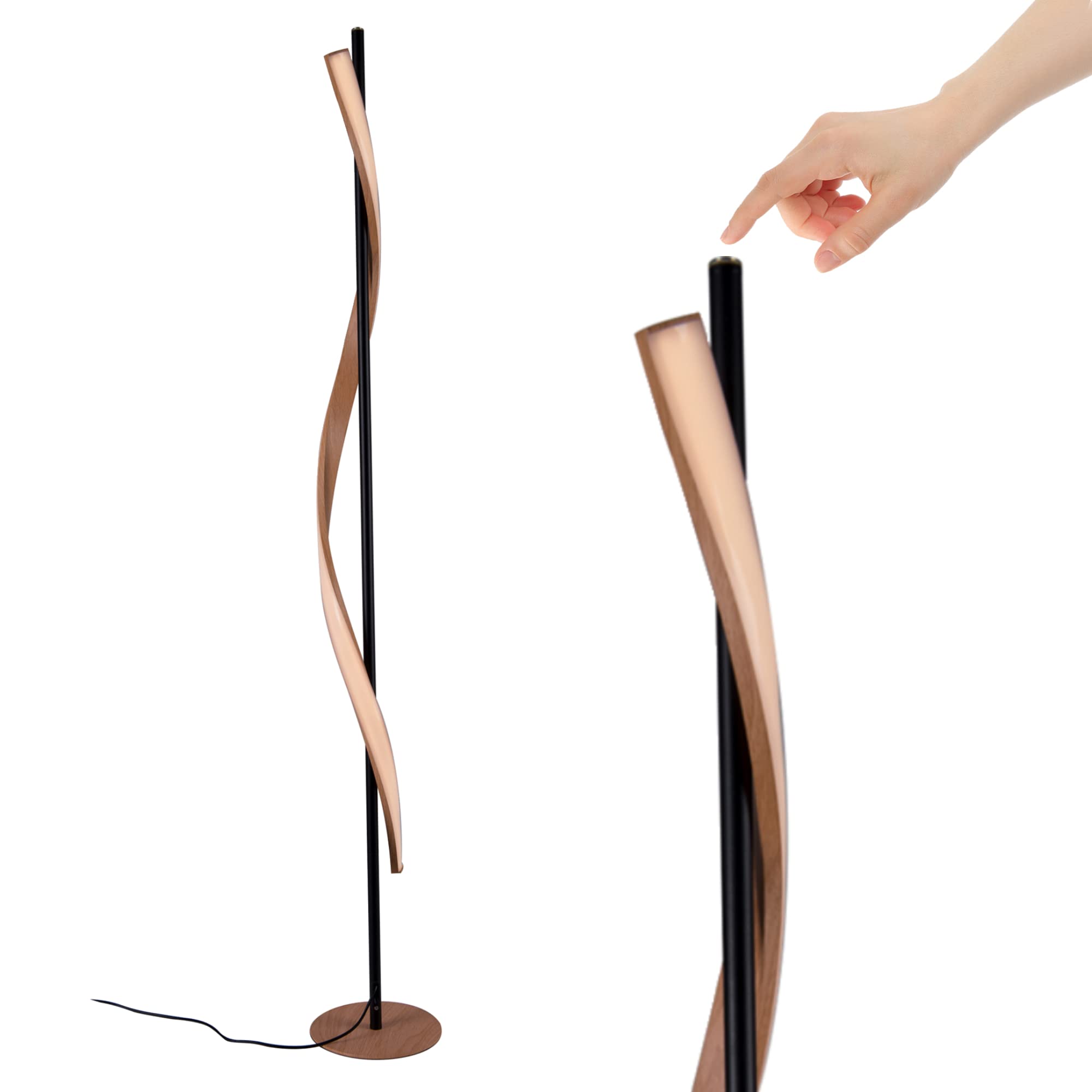 Floor Lamp , 51 inchs Led Tall Lamp for Living Room , Modern Helix Design, Top Touch Control