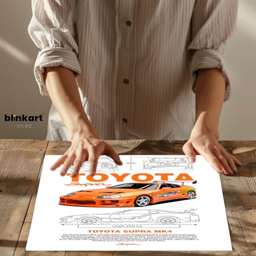 Image of BLINKART Toyota Supra MK4 (Fast & Furious)Car Posters Sticker Gift Items for Boys Room Wall Decor || Comes with Double-Sided Tape|| Decoration Bedroom Living Room Office Studio Decor | 12x18 In (A3) - CAR-299