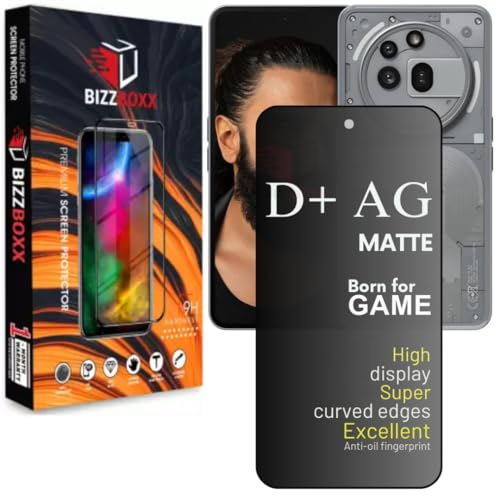 Image of D+ AG Matte Tempered Glass Screen Guard Protector Compatible With Nothing Phone 3a Pro Anti Fingerprint Gaming Special With Camera Cut (For Phone 3a Pro - 6.77 Inch)- Pack of 1