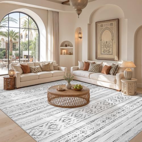 Image of cotiled Boho 5x8 Area Rugs for Living Room: Soft Moroccan Washable Rug