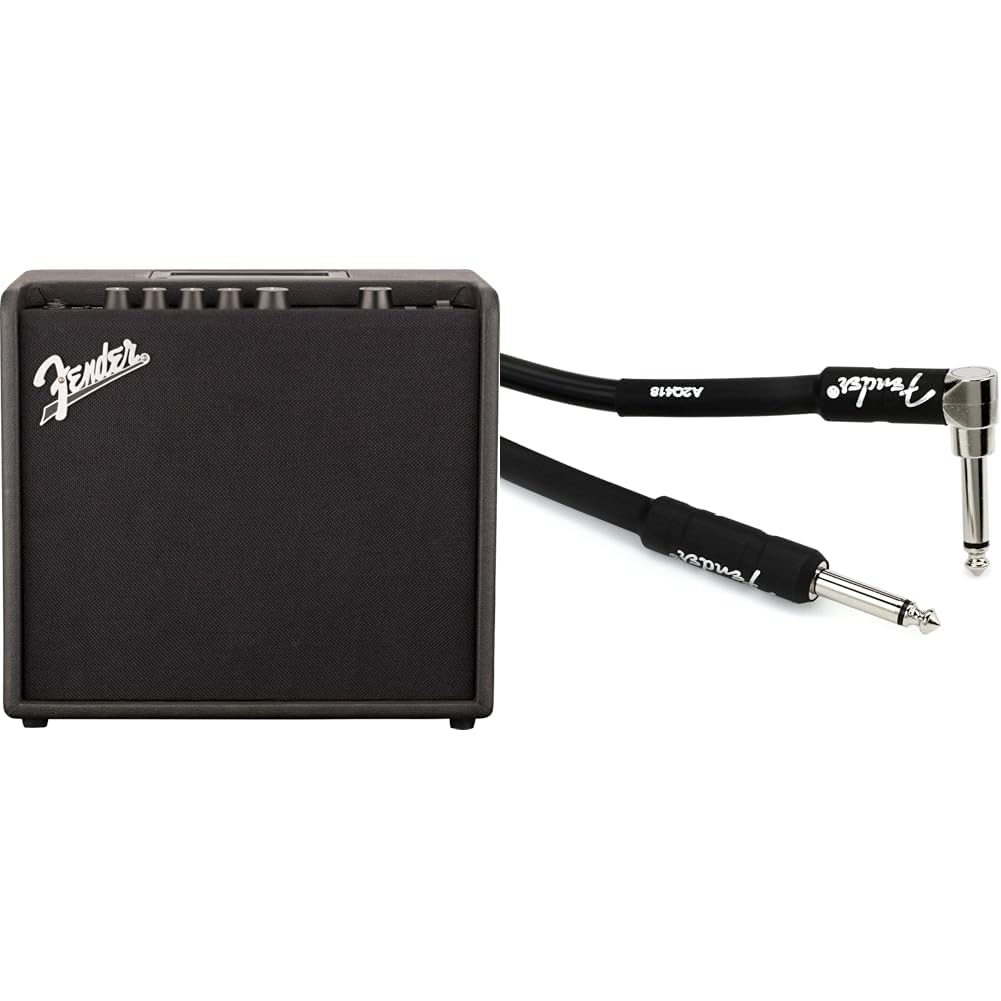 Fender Mustang LT25 Combo per chitarra & Cavo Professionale, 3 m, Nero