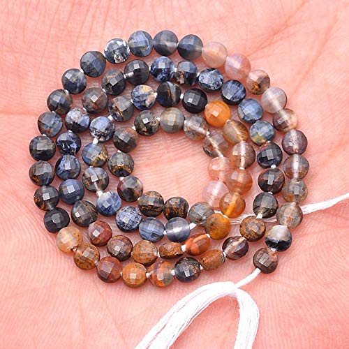 AAA + naturalny kamień szlachetny 4 mm fasetowane koraliki Briolette | rzadkie koraliki Pietersite Semi Precious Gemstone Loose Beads | 30 cm opakowanie plażowe zawiera 5 sztuk, ma?y, materiał,