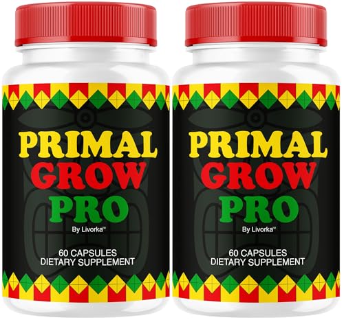 (2 Pack) Primal Grow Pro for Men - Official Primal Grow Pro Advanced Formula Premium Supplement Pills for Men - Maximum Strength, Natural Support Overall Health & Wellness, 120 Capsules for 2 Months