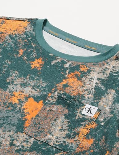 Calvin Klein Jeans Boys’s Knit Pj Set (Ls+Pant) B70B700501, Green (Aop/W/Ponderosapine), 12-14