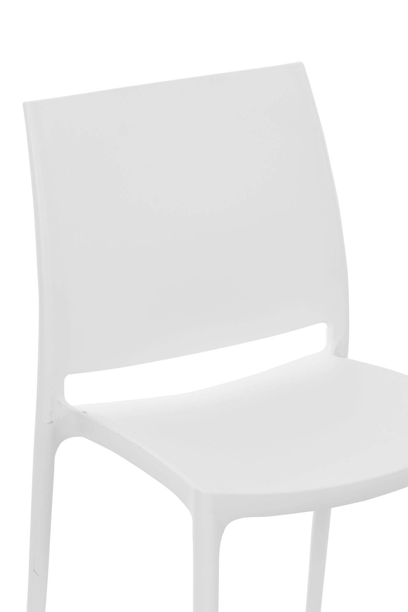CLP Set De 2 Sillas Apilables Maya para Exterior Interior I Sillas para El Jardín Impermeables De Plástico con Respaldo, Color:Blanco