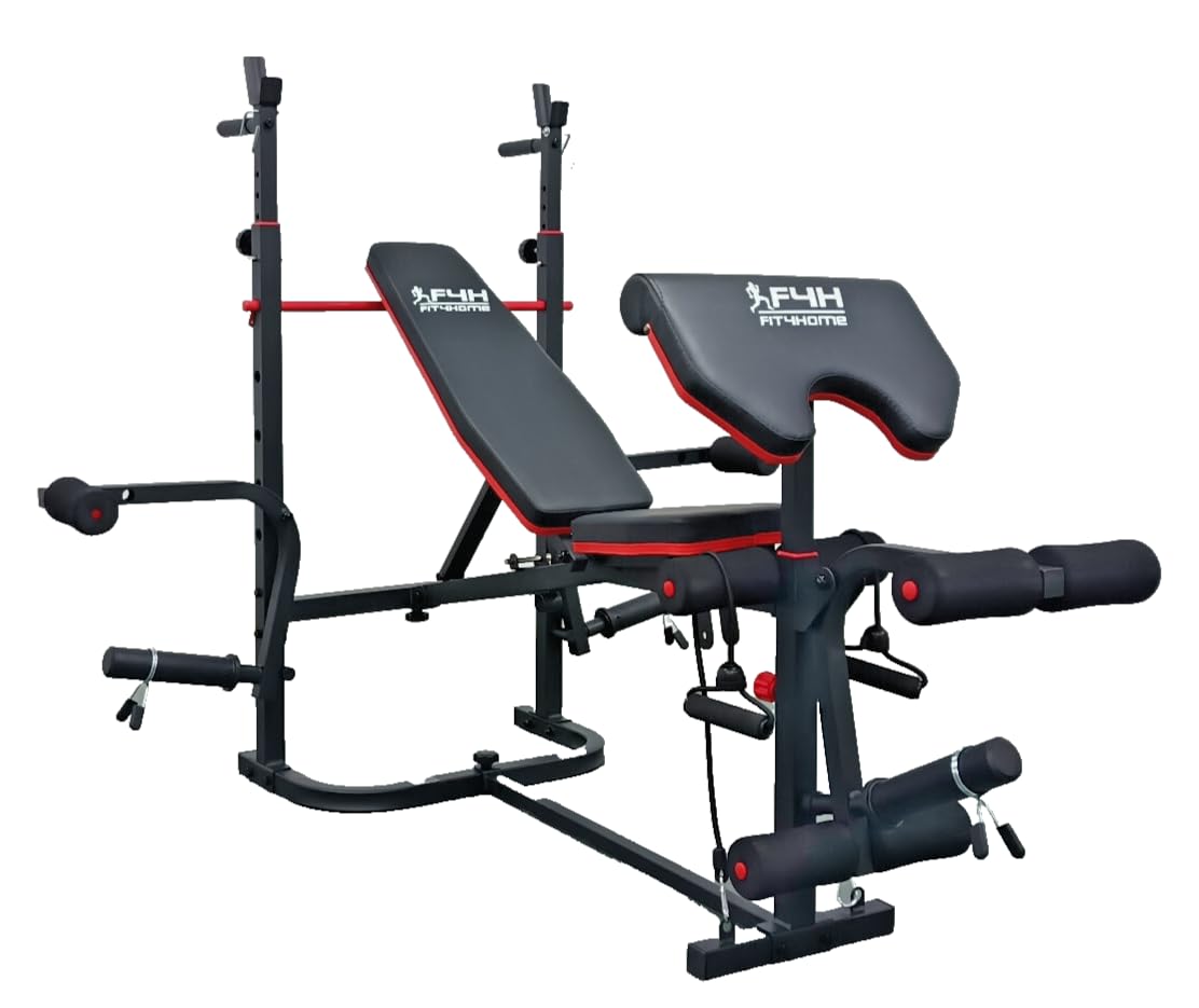 Adjustable Weight Bench with Leg Extension and Preacher Curl Pad Home Training Gym Weight Lifting Bench Full-Body Workout max user weight 120kgs