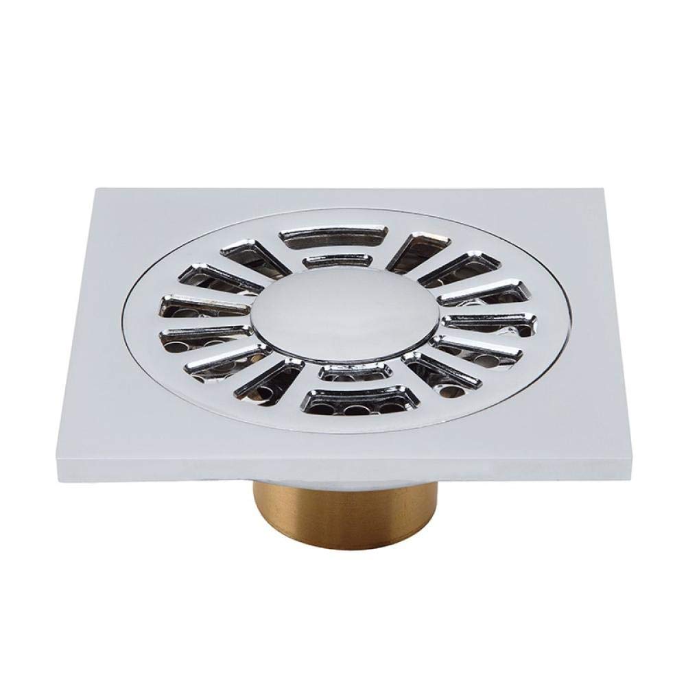 Desagüe De Suelo con Tapa Extraíble, 1 Unidad, 100 X 100 Mm, Cromado, Cuadrado, para Inodoro Y Ducha, Antiolor, 3 Unidades（7）