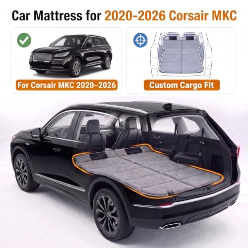 Image of Car Mattress for Corsair MKC 2020-2026, Upgraded Non-Inflatable Thickened Foam SUV Car Camping Mattress, Foldable Trunk Sleeping Pad Car Bed Mattress for Road Trips Camping Travel