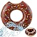 Produktbild Aufblasbar Donut Schwimmring braun Ø 120 cm mit Biss - Schwimmreifen Pool & Wasser, mit je Getränkehalter für Erwachsene & Kinder