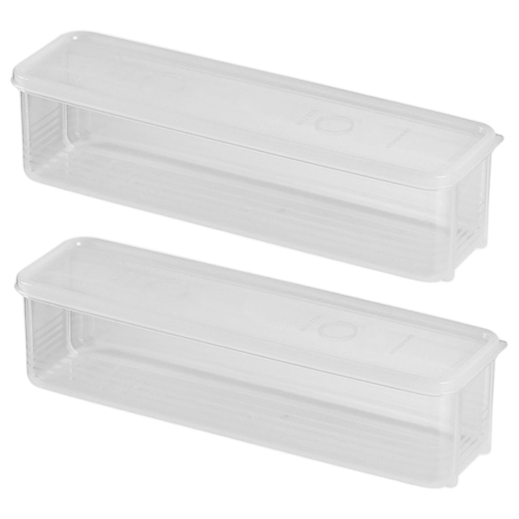 Xdyyjrasa Pasta Storage Containers - 2PCS Clear Spaghetti Noodle Container with Lid, Stackable for Refrigerator Kitchen Pantry 12x3x3 Inch