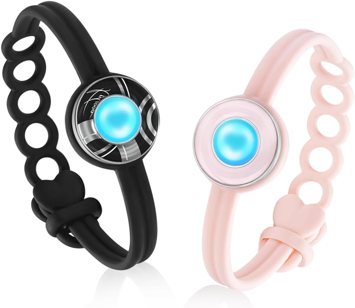 Long Distance Touch Bracelets for Love, Vibration & Light Up Pairing Bracelets, Gifts for Mother-Daughter, Sisters, Women's Fashion Smart Jewelry, One-to-One Bluetooth Pairing via App