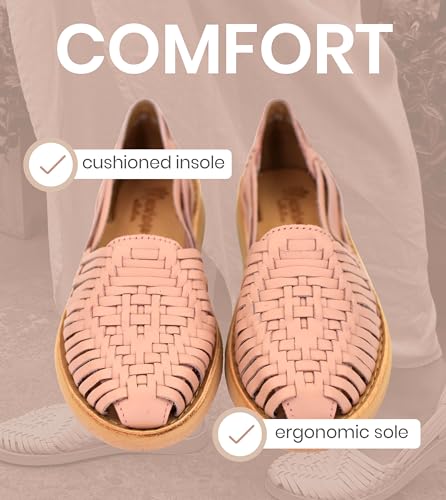 Image of Macarena Collection Womens Shoes Leather Sandals for Women | Huarache Handmade Mexican Sandals | Comfortable & Stylish Womens Sandals 4150
