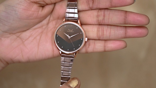 Buy LOUIS DEVIN Brown Metal Chain Analog Wrist Watch for Women