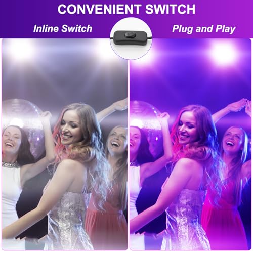 Image of 50W LED Black Lights for Glow Party, IP65 Waterproof UV Blacklight Floodlight 395nm Black Light Spotlight Purple Black Light Flood Light Fluorescent UV Light Lamp for Halloween Decor (4 Pack)