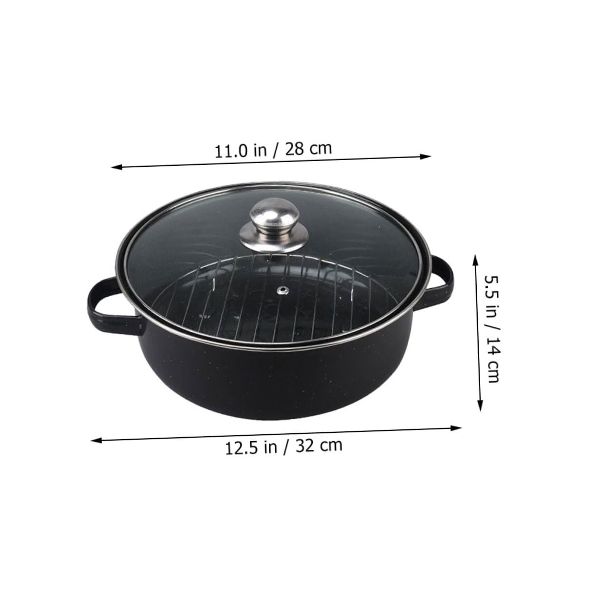 Mikikit Convenient Roasting Pan for Sweet Potatoes Multi Functional Cooking Pot with Smooth Design for Home Restaurant and Camping Use with Lid