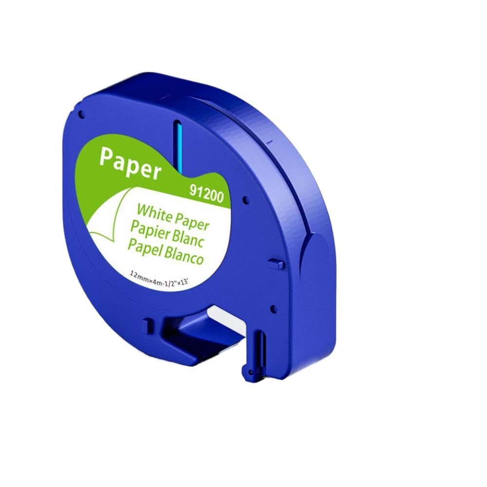 Nastro etichetta compatibile 12mm nero su nastro di plastica bianco per la stampante LT100H 100T Etichetta funziona con 91201 91200 91331 91221(White Paper)