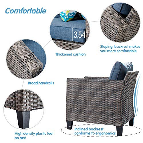 Ovios B09PTZ4189 Patio Furniture Set 7 Pcs High Back Sofa Outdoor Conversation Sets All Weather Wicker Rattan Sectional Sofa Set Couch And Chairs Garden Backyard Porch thumb #4
