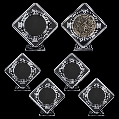 Caja exhibidora acrílica para monedas 40mm 6 piezas