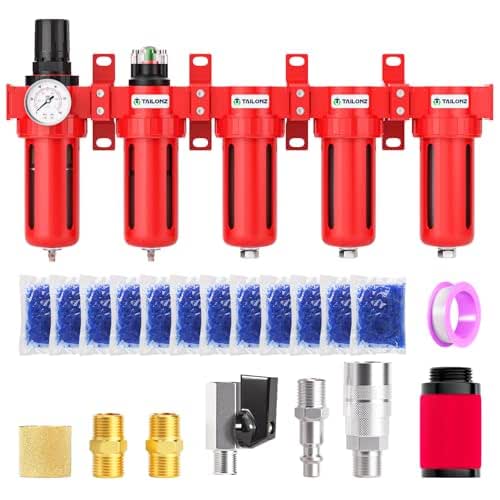 TAILONZ PNEUMATIC 0-150PSI 1/2 Inch NPT Red Industrial Grade 5