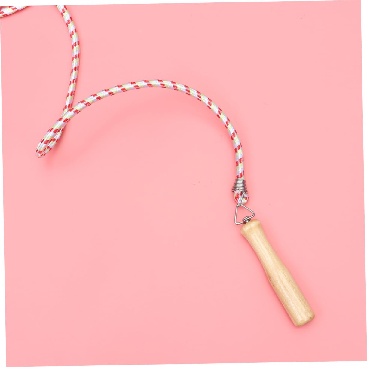Yardwe 1Pc Wooden Handle Jump Rope Durable Exercise Skipping Rope for Fitness Lightweight Portable for Beginners Random Color Design for Outdoor Activity Random Color