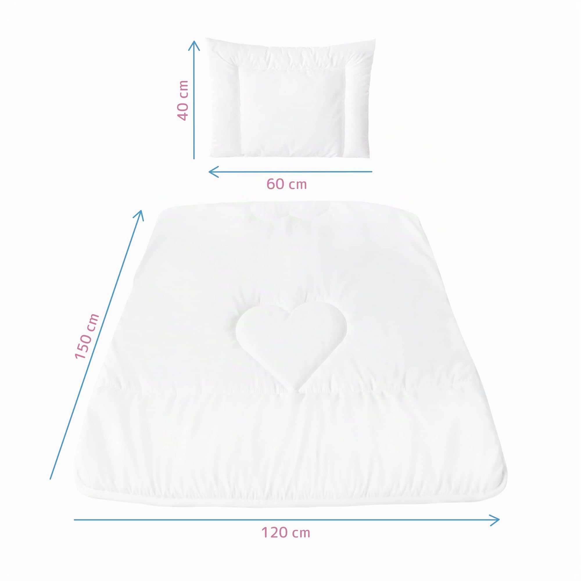 Baby Comfort Hypoallergénique Couette et Oreiller de 150 x 120 cm pour lit pour Enfant (12 Mois+)