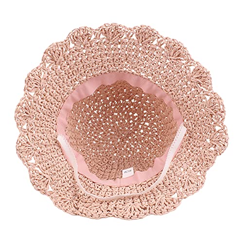 Jangannsa Baby Girl Straw Hat Outdoor Baby Sun Protection Hats Summer Bowknot Beach Cap For Infant Toddler Girls (Pink Bow, 2-4T) #TOP3