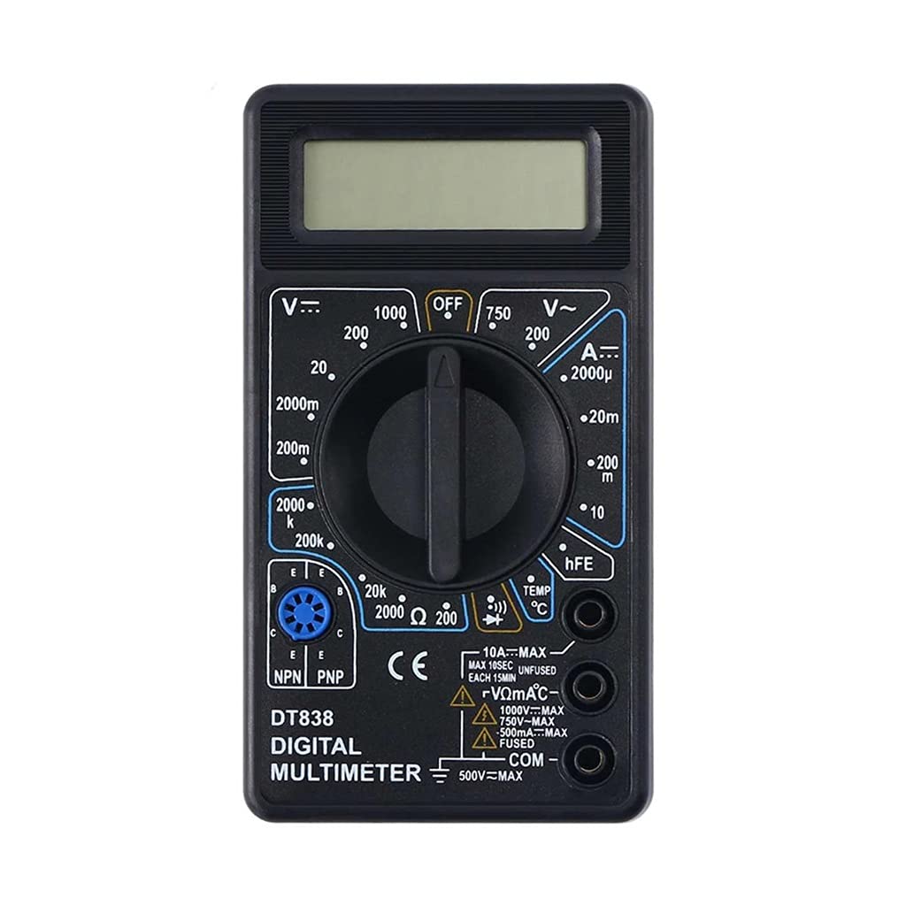 DT838 LCD Digital Multimeter AC Voltage Current Diode Resistance Temperature Tester