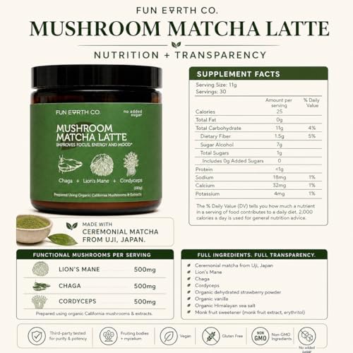 Té Matcha con setas sabor vainilla fresa 30 porciones miniatura 4