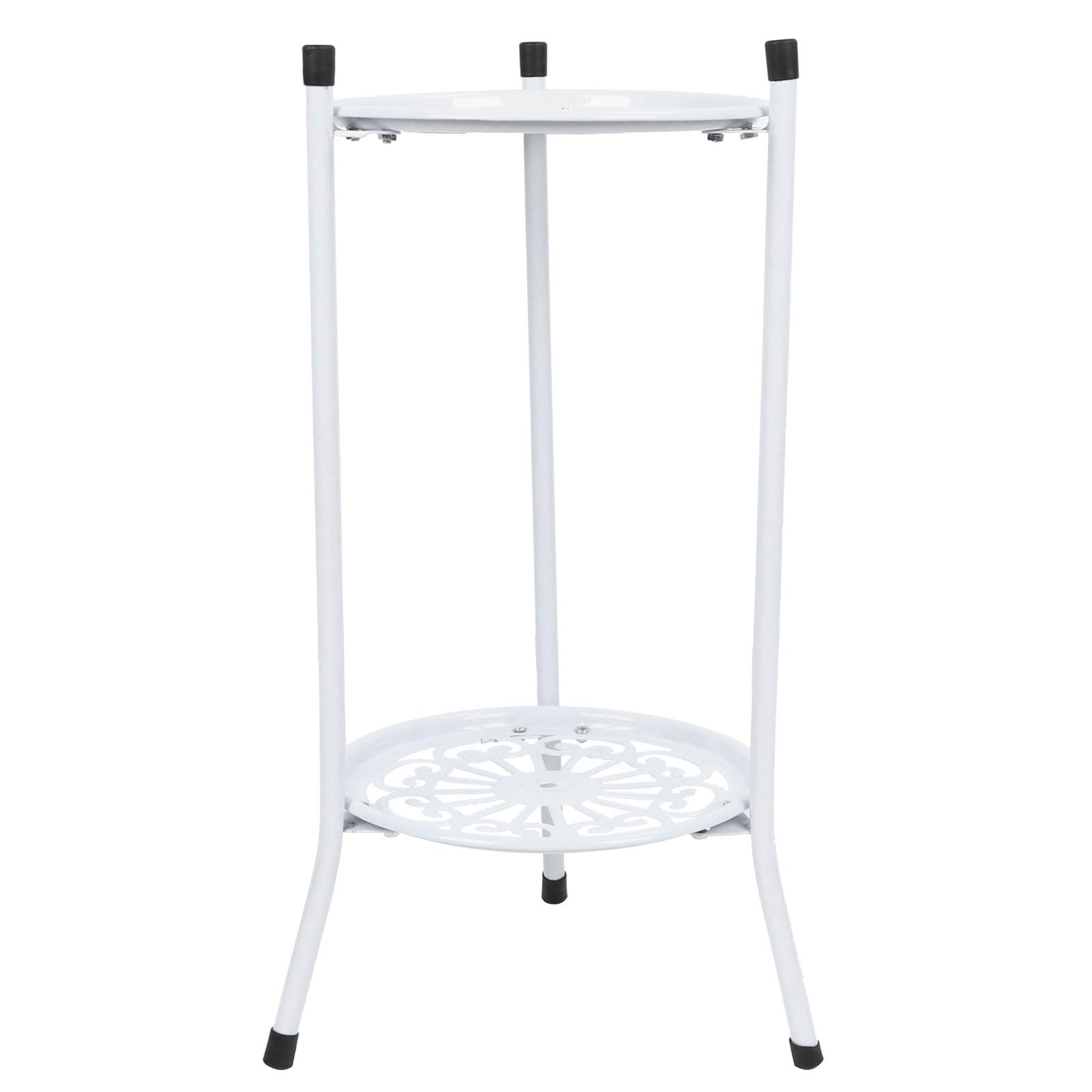 Soporte para flores, soporte para plantas de metal de 2 niveles Soporte para macetas, marco de soporte de trípode estable, soportes para plantas de interior para varias plantas(blanco)