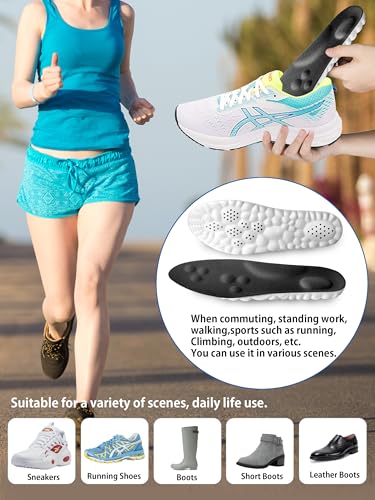 Image of 4D Cloud Insoles for Men and Women, Arch Support Insoles, Memory Foam Insoles, Shock Absorption and Cushioning Sports Shoe Insoles (Black, XS (Men 5-6 / Women 6-7)