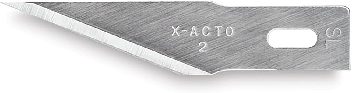 X202 No. 2 Large Fine Point Blades (Pack of 5); For Precision Cutting of Medium to Heavy Weight Materials; Easily Cuts Wood, Paper, Plastic, Metal, Film and Acetate
