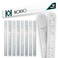 NOKKO Metal Ruler 10-Pack - Measuring Set of 12-Inch/30cm Stainless Steel Rulers - Imperial & Metric Measurements & Conversion Table - Etched Markers Start at The Very Edge of The Straight Edge Ruler