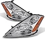 ACANII - For [Halogen Model] 2003-2007 Nissan Murano Chrome Housing Headlights Headlamps Pair Driver + Passenger Side