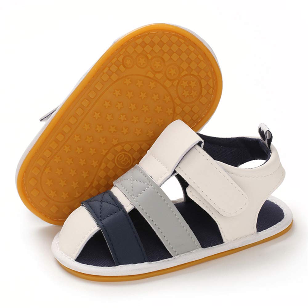 E-FAKBaby Girl Sandals Flower Anti-Slip Rubber Sole T-Strap Summer Shoes Toddler Crib First Walker Princess Dress Flats