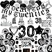 Black 30th Birthday Decorations for Women or Men, Death to My 20s Decorations, Death to My Twenties Banner Number 30 Balloons Rip to My 20s Sash Cake Toppers for Rip 20s Birthday Decorations