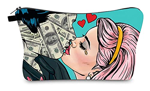 Makeup Bag for Purse Portable Travel Organizer Bag for Toiletries Beauty Bag Waterproof Gifts Cosmetic Bags for Women (Lovers)
