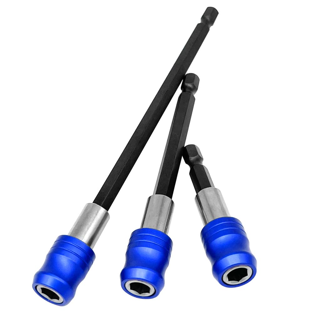 3Pcs Screwdriver Bits Holder 1/4 Inch Hex Shank Magnetic Extension Bar