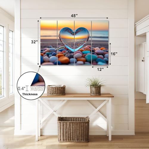 Paneles acústicos decorativos con 8 piezas en forma de corazón - 48x32 pulgadas - JCFANGALLERY miniatura 3