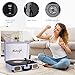 Vinyl Record Player 3-Speed Bluetooth Suitcase Portable Belt-Driven Record Player with Built-in Speakers RCA Line Out AUX in Headphone Jack Vintage Turntable
