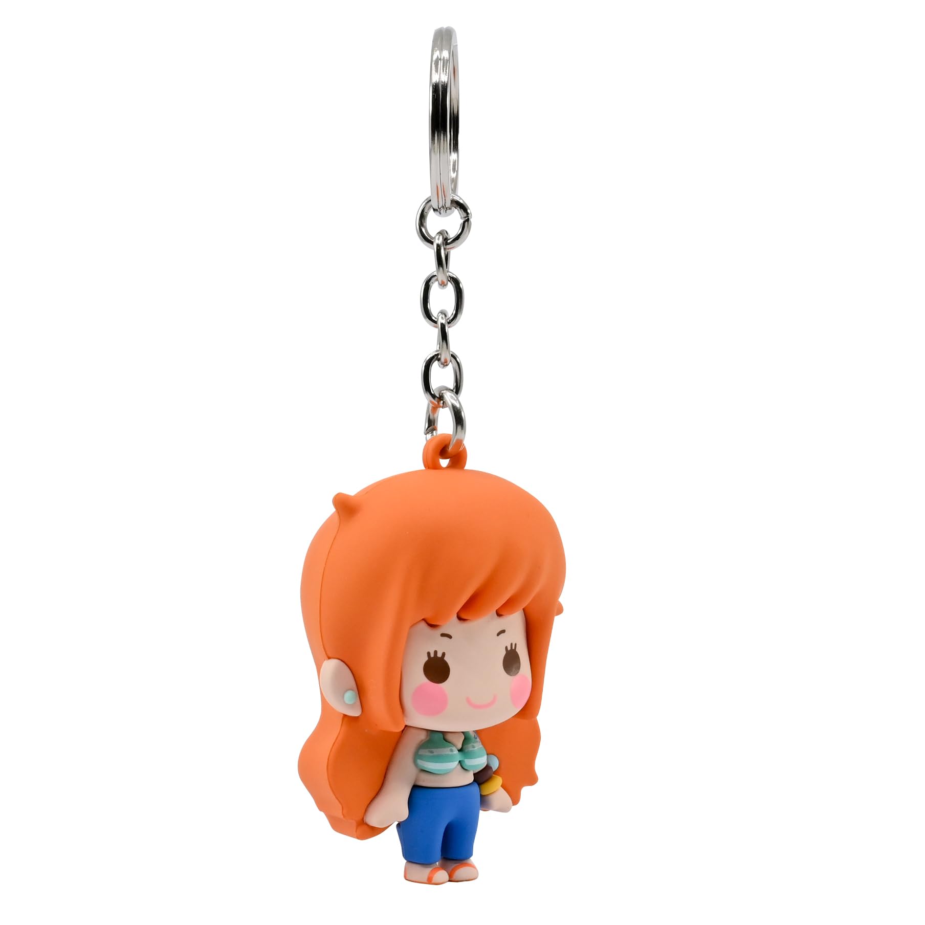 YuMe One Piece Keychain - Nami | Pocket Hero Window Series Accessory for Kids Age 3+ | Metal Keyring & Rubber Chibi Straw Hat Pirates Doll Figure | Collectable Manga Gift | Get All 6 Characters - Image 3