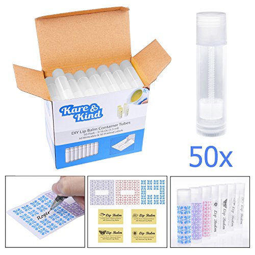 Lip Balm Container Tubes - 50-Pack - DIY - Translucent - 3/16 Oz