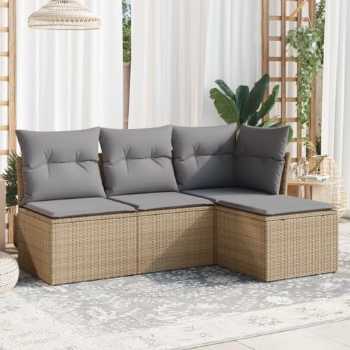 Festnight Gartenlounge mit Stauraum Balkon Lounge Balkon Sofa Rattan...