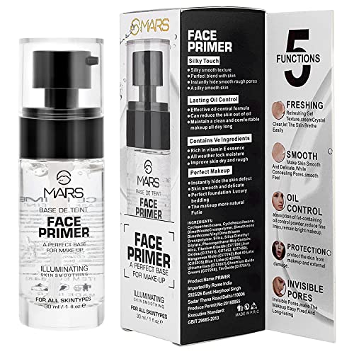 Image of MARS Primer for Face Makeup For All Skin Types | Perfectly Blurs Pores, Wrinkles and Fine Lines | Oil Control | Lightweight Texture (30ml)