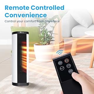 Senville 1500W Space Heater for Indoor Use, Electric, Ceramic, Remote, Digital Thermostat, Overheat Protection, Vertical & Horizontal Operation