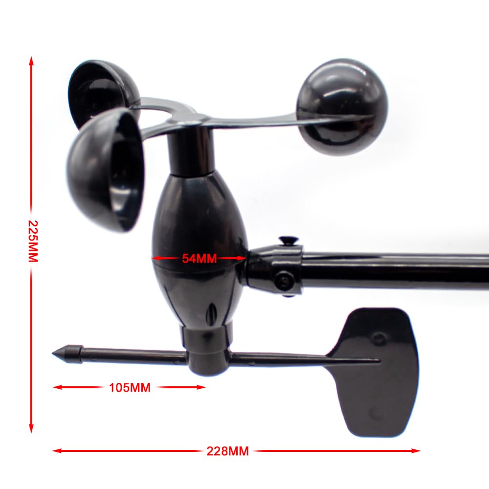 Wind Speed Wind Direction Sensor, Transmitter Wind Vane Measuring Wind Direction 360 Degrees Polycarbonate Material with Bracket (4-20mA)