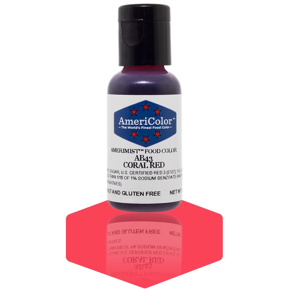 AmeriColor AmeriMist Coral Red Airbrush Food Color, .65 oz