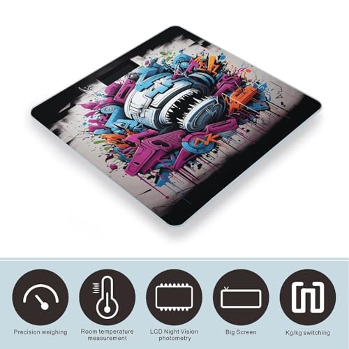 Báscula Digital de Baño con Diseño Graffiti y Pantalla LCD miniatura 3
