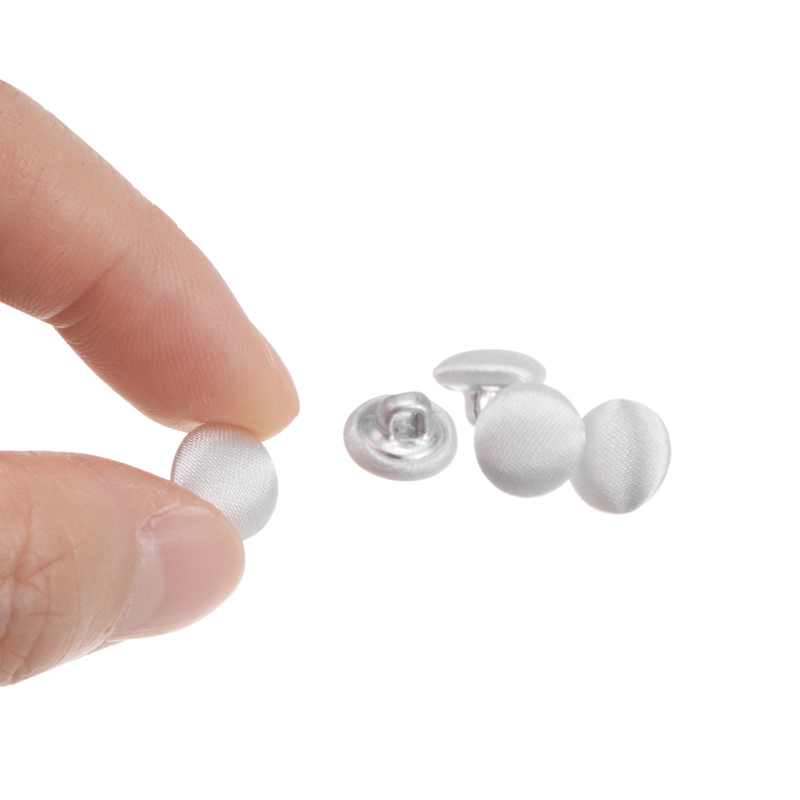 QUARKZMAN 10 Bottoni Rotondi Rivestiti In Tessuto Crema, 10mm Con Gambo, Per Cucito Fai Da Te, Sostituzione Per Abiti, Cappotti E Maglioni
