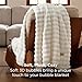 Bedsure 3D Fleece Bubble Blanket for Couch - GentleSoft White Throw Blanket for Sofa Bed Room Decor - Luxury Soft Cozy Valentines Blanket Gifts for Women, Lightweight, All Seasons, Off White, 50