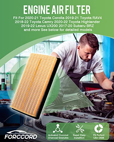 Image of 2-Pack Engine Air Filters for 18-25 Toyota Camry Hybrid,19-22 Avalon Hybrid | 19-25 RAV4 Hybrid,20-25 Highlander Hybrid, 21-25 Sienna, 18-22 C-HR, Replace#CA12289, Engine Filter Car Accessories